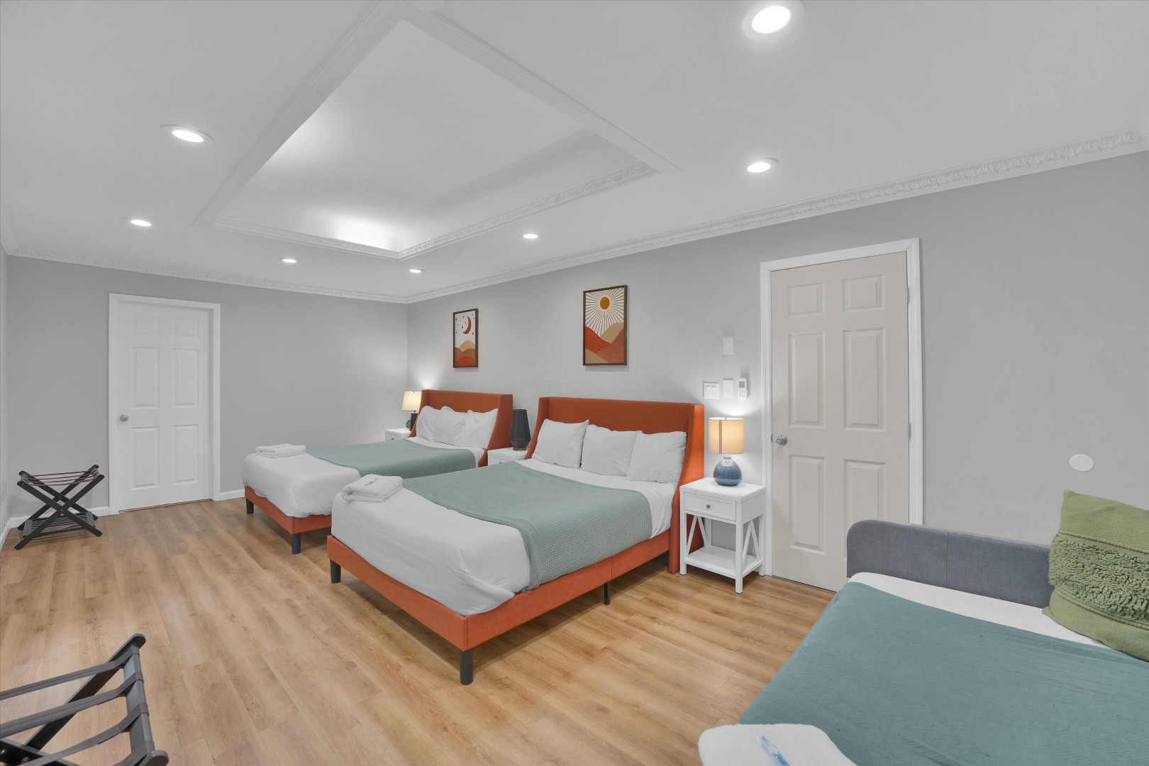 Unwind in these plush, comfortable beds with crisp linens, ready for you to drift off to a peaceful sleep after a day of adventure.